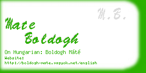 mate boldogh business card