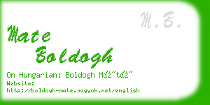 mate boldogh business card